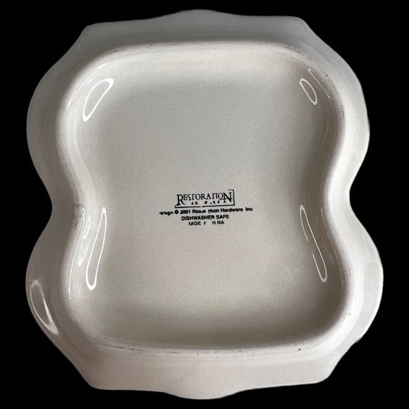 Restoration Hardware Tea Set Teapot Creamer On Tray Ceramic Tea For Two 2001 - Picture 12 of 12